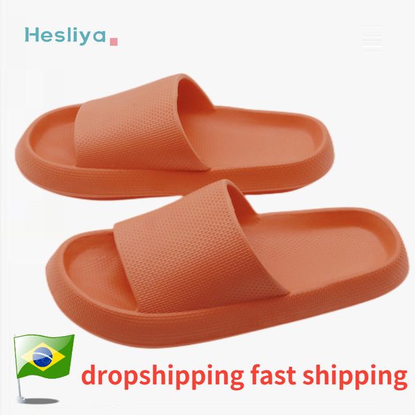 

thick platform shoes cloud slippers summer flip flops women nonslip bathroom shoes home mute slides eva soft couples sandals 220707, Black