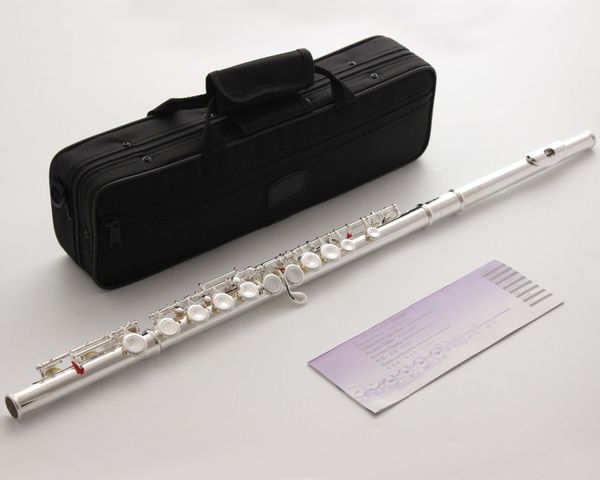 NOVA FLUTE MFC FLUTE 222 Silver Plated Flute Instrumento Profissional Flautas de Estudantes Intermediários C De orifícios da perna 16 Tecla e tecla