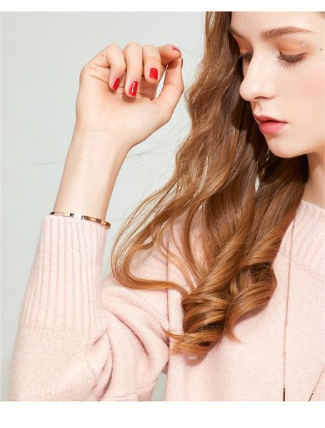 

bracelets cuffs bangle designer jewelry bracelet stainless steel man mens 18 color gold buckle 17/19 size for men and woman fashion jewelry, White