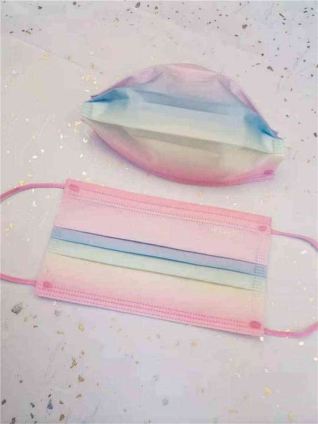 

mask new printed children disposable rainbow printed face