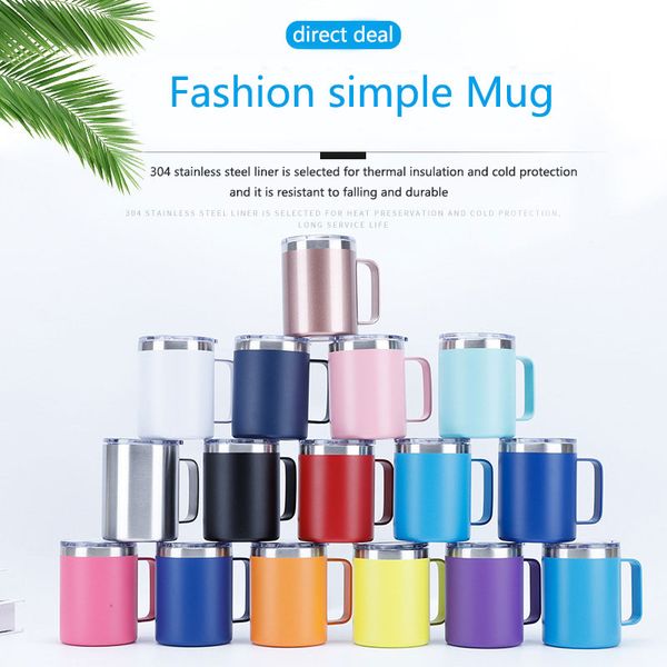 

12oz stainless steel mug with handle desk office mug portable simple water cup