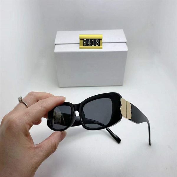 

8189 official popular sunglasses designer sunglasses metal letter bb sunglasses square frame sun protection glasses 14d, White;black