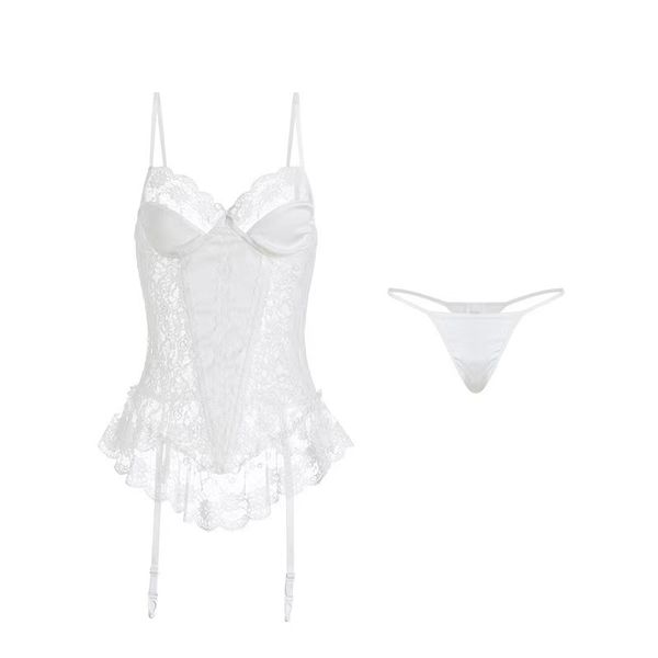 

pyjamas lace pajamas, Black;white