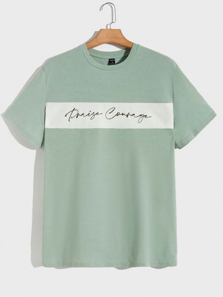 

men letter graphic colorblock tee u9dp#, White;black