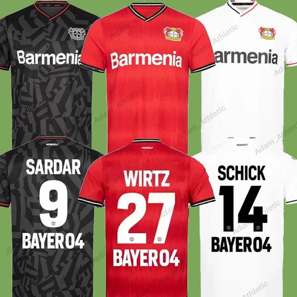 

leverkusen jerseys 22 23 wirtz schick sardar bayer 04 football shirts diaby tapsoba demirbay tah soccer jersey 2022 2023, Black;yellow