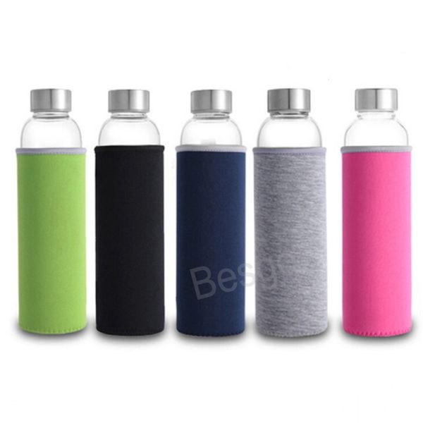 Esportes Copo de Vidro Leite Viagem Ao Ar Livre Bebidas Portáteis Caneca de Água Com Capas de Proteção e Filtro Logotipo Customizável BH6393 TYJ