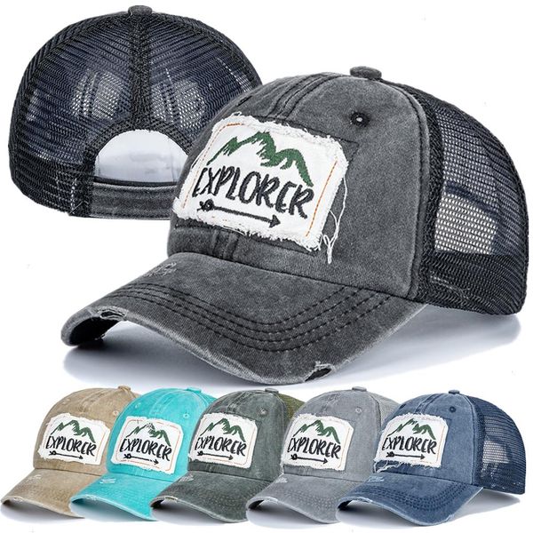 Outdoor Casual Cap Für Männer Frauen Einfache Brief Patch Design Baseball Sommer Mode Streetwear Mesh Trucker Hut