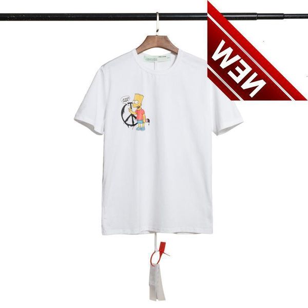 

50%discount t-shirt fashion brand off summer style european loose fit men's and women's short sleeve backing shirt half factory di, White;black
