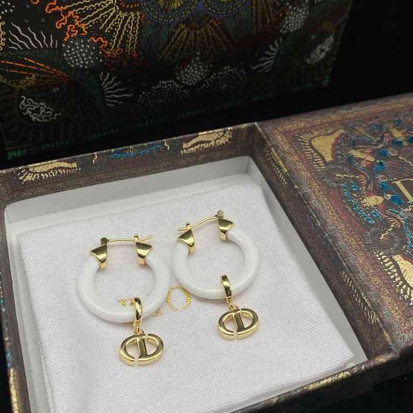 

2022 new letter earrings female trend brass earrings us design jewelry, Golden
