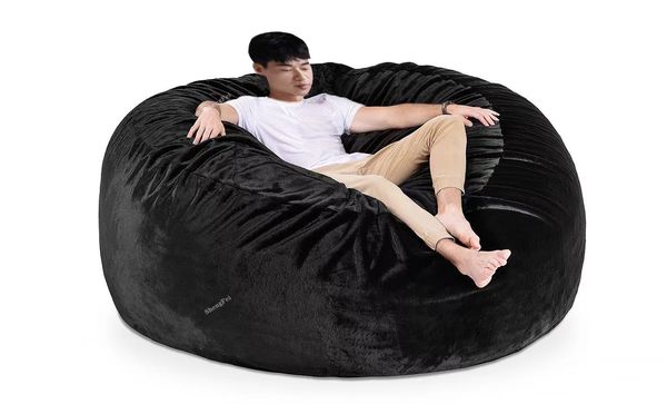 

Dropshipping 7Ft black Bean Bag cover no filler Light Gray Machine Washable Big Size Sofa Giant Lounger Furniture