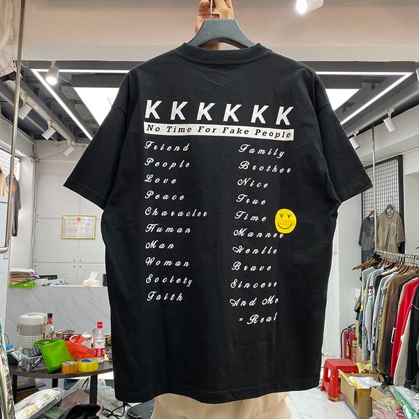

t shirt tee kkkk letters printed men women short sleeve t-shirt, White;black