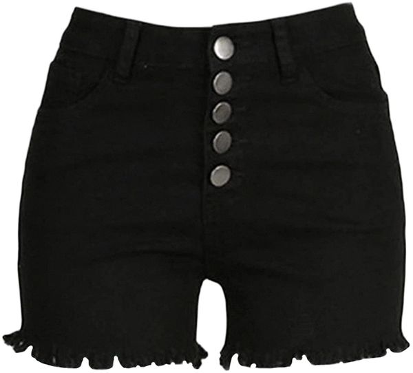 

high waist butt lifting denim shorts comfy stretchy jean short-pant frayed raw push up jeans shorts 012o#, White;black