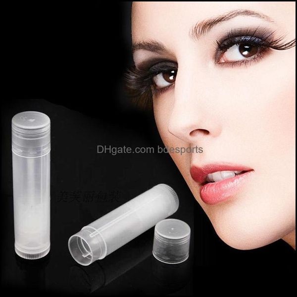 Verpackungsflaschen Büro Schule Geschäft Industrie 5G Leere klare Lippenbalsamtuben Behälter Transparenter Lippenstift Mode Cool Nachfüllbar Co