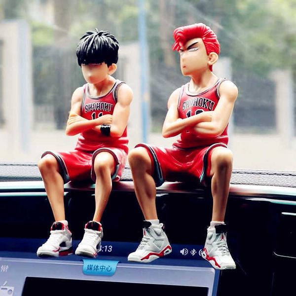 

huiya01 slam dunk janpanese anime figure kaede rukawa sakuragi hanamichi cartoon center console creative car cake decoration no ball new q07