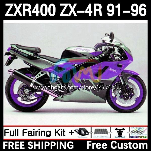 OEM-Karosserie für KAWASAKI NINJA ZXR 400 CC ZX-4R ZX4R 91-96 Karosserie 12DH.162 ZX 4R 4 R 400CC ZXR400 91 92 93 94 95 96 ZXR-400 1991 1992 1993 1994 1995 1996 Verkleidung neu lila