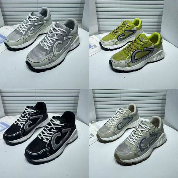 

b30 designer sneakers calfskin leather shoes men women trainers suede fabric mesh shoe oblique technical reflective sneaker ieu3, Black