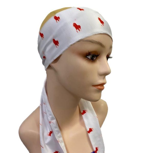 

#21-#40 whole luxury designer letter satin durag headband pirate hats bandanas for men women silky durags long headwrap2771, Silver
