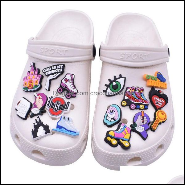

shoe parts accessories shoes cute cartoon decorations accesssories buckle for croc charms clog wristband charm party favors birthday gifts m, White;pink