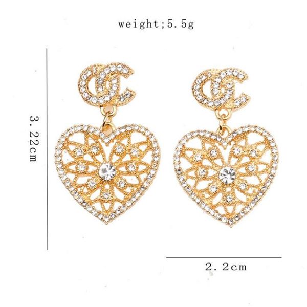 

luxury brand designer double letter stud earring fashion womens 18k gold plated inlay full diamond pearl earrings ear266u, Golden;silver