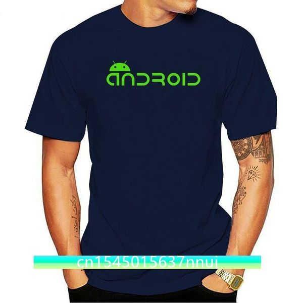 Android Camiseta Computador Geek Tee Qualidade Casual Camiseta Homens Criativos ManS Manga Curta Silk Screen T 220702