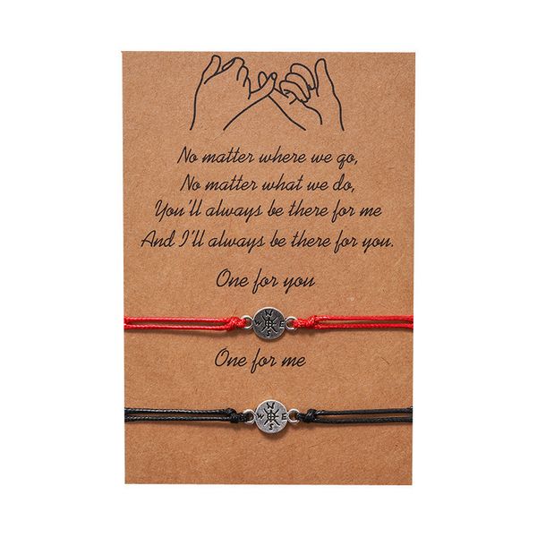 

compass charm bracelet adjustable for couples, Golden;silver