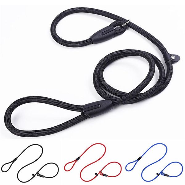 

3 color whole dog leashes slip rope lead leash strong heavy duty braided ropes no pull training leads collar for medium large 261i