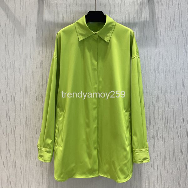 

women's polos spring and summer women's style lapel long sleeve fashion dark green professional ol shirt, White