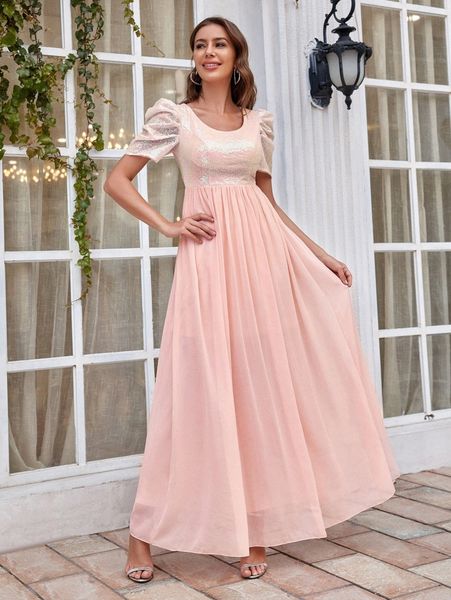 

sequin insert longline dress p6m7#, Black;gray