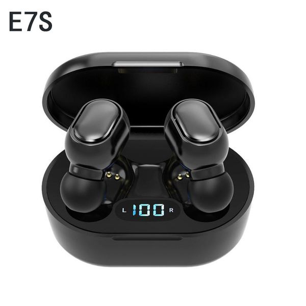 E7S TWS Wireless Blutooth 5.0 Cuffie Auricolari IPX4 Cuffie impermeabili HiFi Suono stereo 3D Musica Auricolari in-ear per iPhone Samsung Huawei Tutti gli smartphone