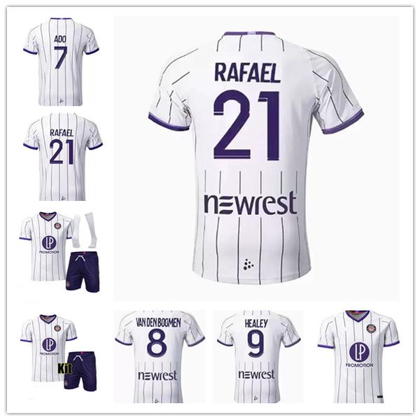 

22 23 toulouse maillot de foot soccer jerseys home away bule red 2022 2023 rhys healey anriste deyaegere amian moreira men kit kids football, Black;yellow