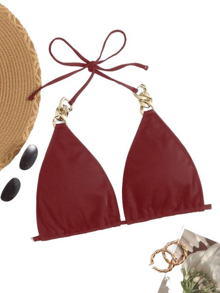 

plus chain linked bikini e7is#, Black