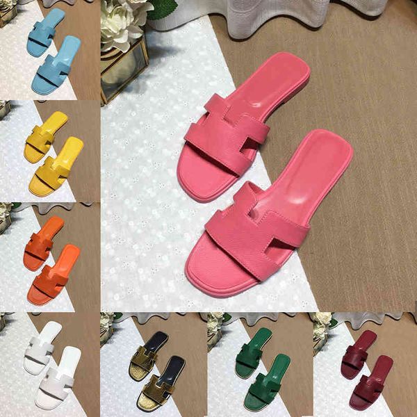 

ms slippers orans with sandal designer slippers genuine leather sandals summer luxury flat slide beach flip flops slipper, Black