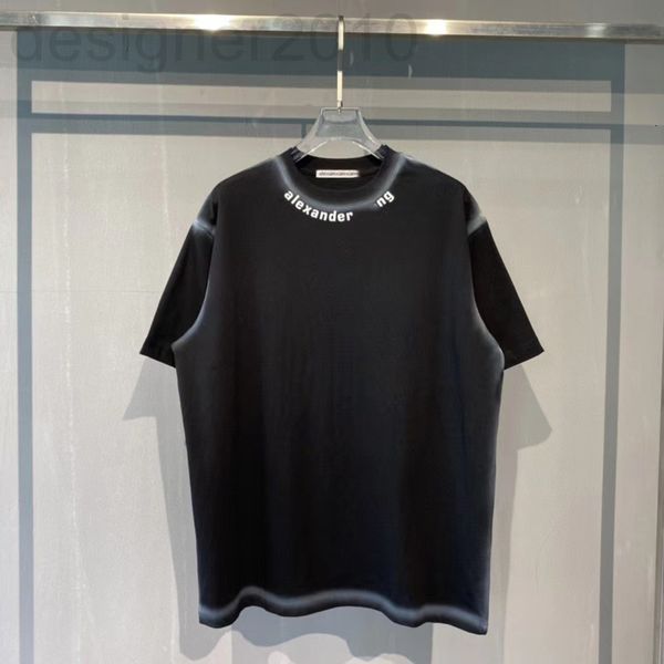 

men's t-shirts designer niche design sense aw king letter printing wash inkjet short sleeve t-shirt men's and women's versati, White;black