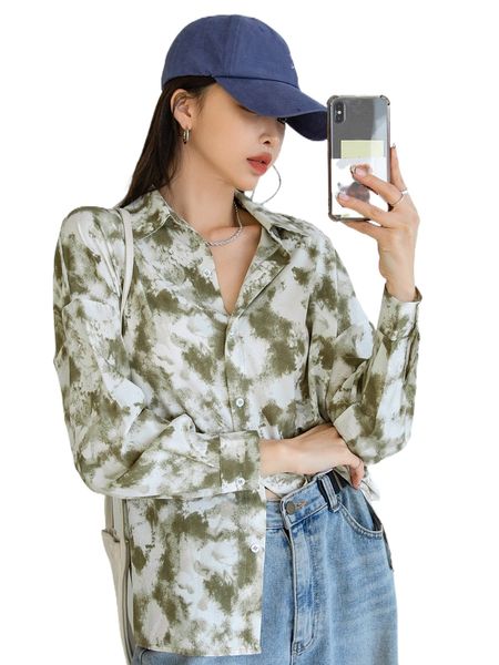 

dazy tie dye drop shoulder blouse z9me#, White