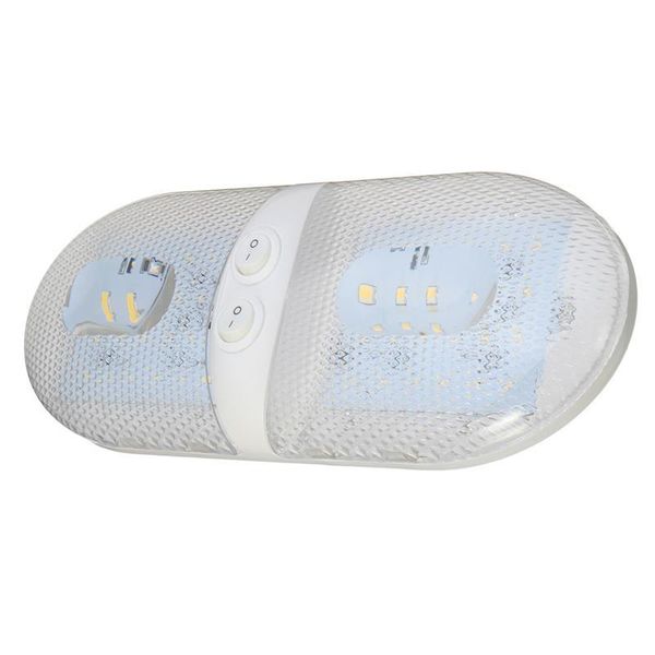 1 adet Yüksek Güç 2835 SMD LED Çift Dome Işık 12 V İç Çatı Tavan Okuma RV Tekne için Camper Römork Plastik