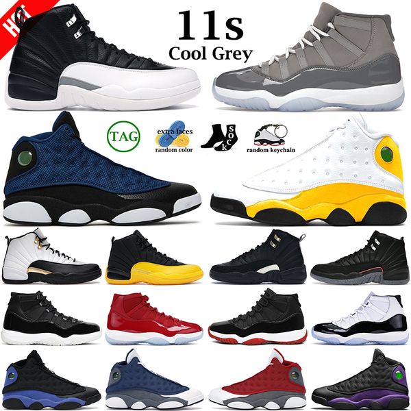 

boots 11 12 13 men women basketball shoes cool grey jubilee playoffs royalty taxi brave blue del sol bred animal instinct bright citrus 11s, Black