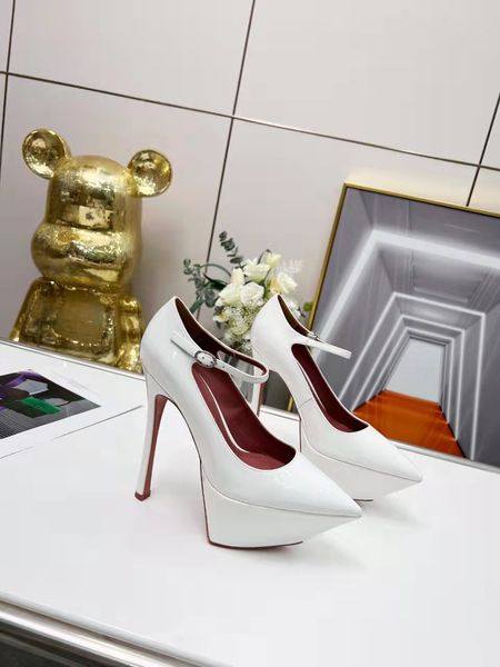 

fashion italy shoes amina designer muaddi yigit pumps white patent leather platform high heel shoes, Black