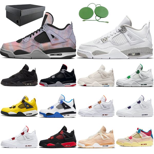 

2022 classic black cat 4s basketball shoes 4 men red thunder canvas green metallic lightning motorsports orange metallic shimmer zen master