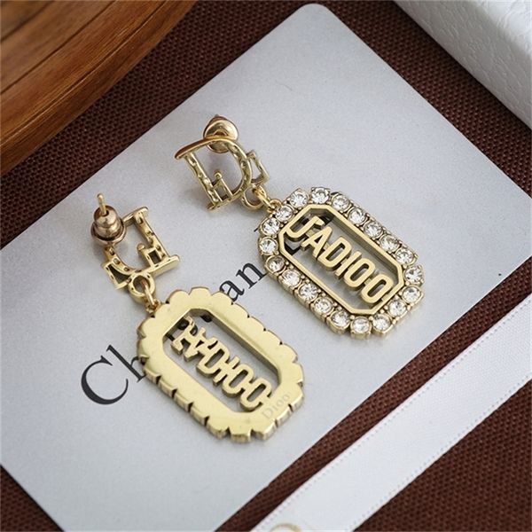 

2022 36% off designer jewelry d family new letter diamond fashion women's earrings, Golden