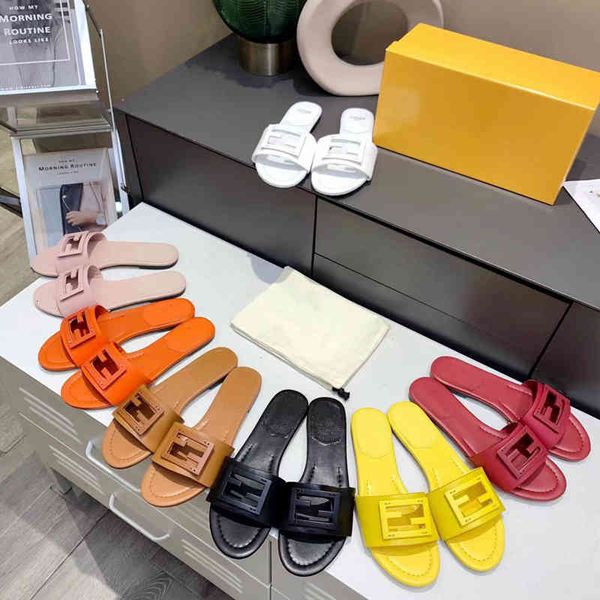 

slippers f family sandals women wear summer fashion versatile leather beach leisure large flat heel flip flops vsty, Black