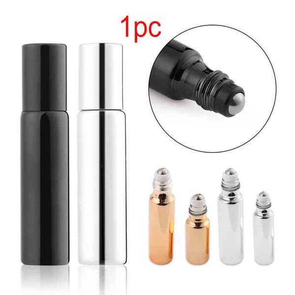 

10pc 5ml 10ml essential oil bottles roll on stainless steel roller ball massager eye cream refillable empty bottle container y220428