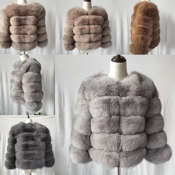

fashion coat short real fur coat women natural fur coats winter nine quarter sleeves warm clothing warm coat y201012, Black