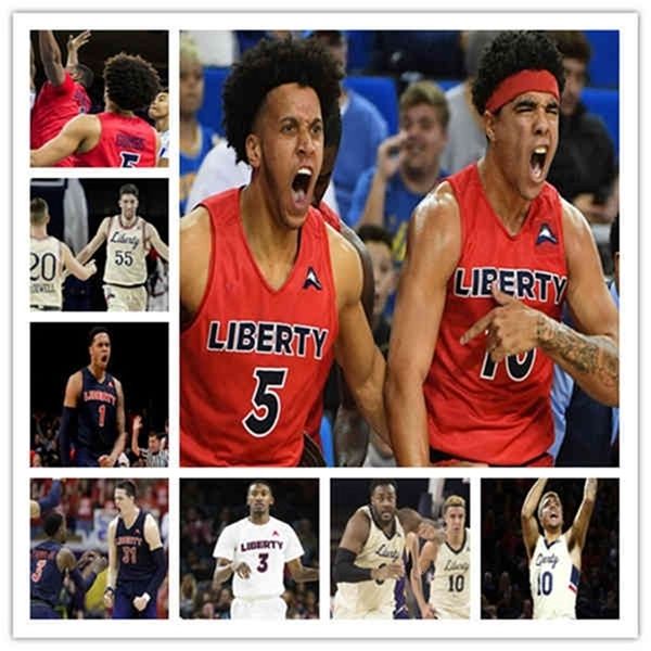 Chen37 2021 Maglia da basket Liberty Flames Caleb Homesley Scottie James Georgie Pacheco-Ortiz Darius McGhee Myo Baxter-Bell Elijah Cuffee 4XL