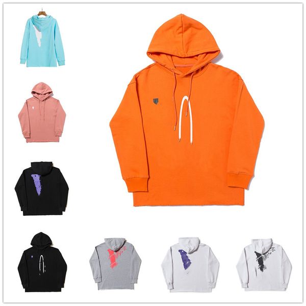 

mens big v hoodie fashion vlones sweatshirts men women hoodies quality hooded clothing blue orange purple streetwear sweatshirt asian, Black