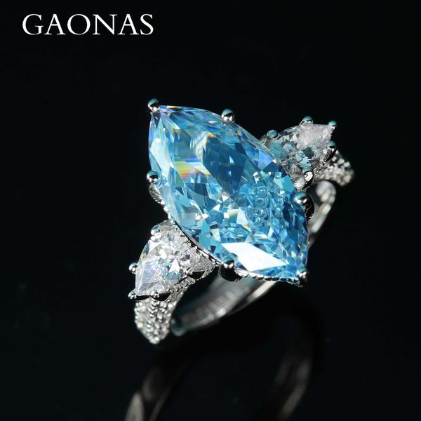 

gaonas spacetime shuttle blue diamond ring s925 silver, Slivery;golden