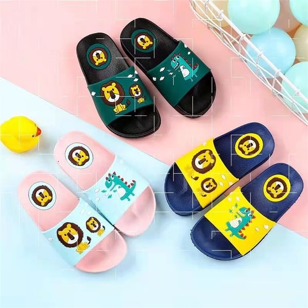 

dinosaur lion cartoon summer home indoor nonslip childrens sandals and baby slippers boy shoes 220617, Black;grey