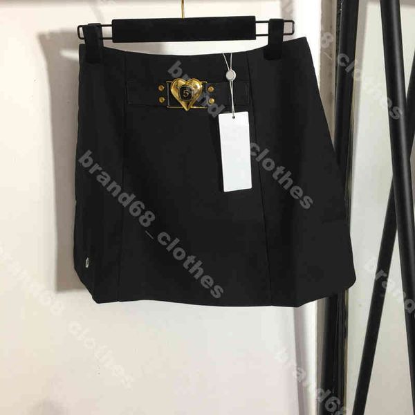 

designer women skirt shorts hip wrap slim a-line miniskirt dress summer cotton short dresses love logo ch nel brand high end female apparel, Black