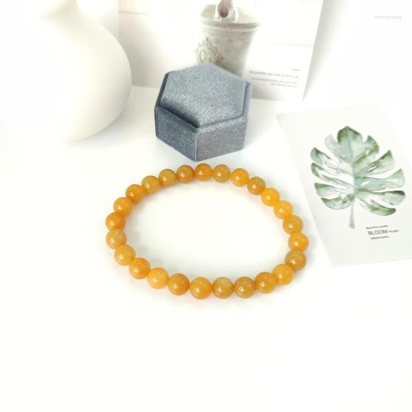 Бисерные пряди мода высококачественные золотые нефритовые бусины браслеты Будда натуральный камень круглый эластичность веревка для мужчин женское браслет trum22