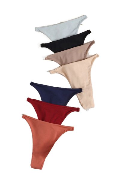 

7pack clear strap panty k9dx#, Black;red