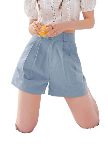 

dazy buttoned waist wide leg shorts q1ov#, White;black